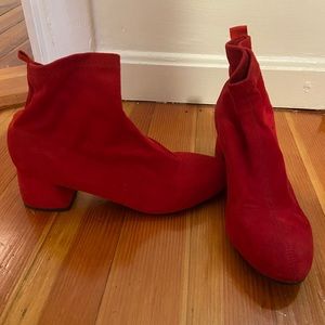 Red sock bootie
